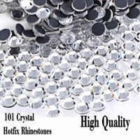 Wholesale Clear Crystal DMC Hot Fix Rhinestone Flatback Glass Different Sizes Hotfix Rhinestones Iron On For party night Dress