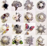 Wholesale 10pcs Mix Style Fashion Crystal Jewelry Brooches Pins For Craft Gift BR13