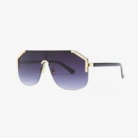 Wholesale new oversized one piece square rimless sunglasses women men pilot unisex brand flat top gradient sun glasses for female