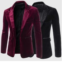 Wholesale MS Blazer Suits Coat Corduroy Men Free Ship One Button Patch PU Pocket Design Long Sleeve Turn Down Collar Brief Fashion Mens Dress Blazer