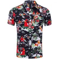 Wholesale Sleeve Flower Print Srand Collar Fashion Clothing Businesss Loose Relaxed Apperal Mens Summer Designer Beach Tshirts Short