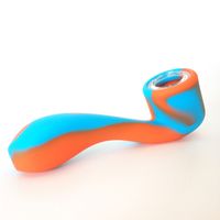 Wholesale Silicone Pipes Smoking With Glass Bowl quot Unbreakable Portable Cool Travel Sherlock Spoon Hand Pipe For Dry Herbs Flower