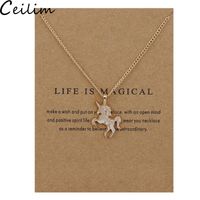 Wholesale New Golden Silver Horse Pendant Necklace Alloy Chain Pendant Chocker Necklace With Card Jewelry Gift For Women Life Is Magical