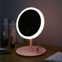Wholesale LED Makeup Mirror Adjustable Light Makeup Mirror With Lamp Desktop Rechargeable Girl Portable Mirror Table Lamp XD23559