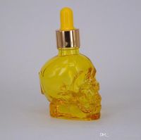 Wholesale New ML Colorful Glass Skull Drip Bottle Juice Empty E Cig Dropper Container High Quality For E cigarette Vape Oil Hot Cake DHL Free