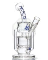 Wholesale 9 Inchs Nexus glass water bongs double recycler bong glass water pipe oil rigs with dome nail mm joint
