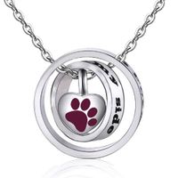 Wholesale Pet Memorial Jewelry Urn Pendant Choose from Styles Keepsake Paw Print Series Pet Necklace Cremation Jewelry for Dog Cat Animal Ashes