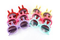 Wholesale Cartoon Rabbit Children Kids Glasses Baby Sunglasses Boys Eyewear Big Round Frame Girls Oculos UV400