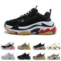 Wholesale 17FW Triple s sports Sneakers for men women Casual shoes black red white green grey blue Dad High quality tennis increasing shoe