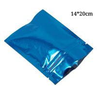 Wholesale 14 cm blue recloseable packaging mylar pouches bags decoration gift zipper sealing packing pouch beans coffee pack bag