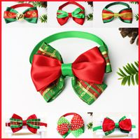 Wholesale Christmas Pet Cat Dog Collar Bow Tie Adjustable Neck Strap Cat Dog Knot Collar Grooming Accessories Pet Puppy Product Supplies