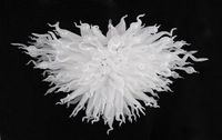 Wholesale Milky White Popular Chihuly Glass Chandelier Lamp Modern Decor Iron Chain Hanging Light Large Size V