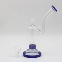 Wholesale Real Image Blue Cheap Dab Rigs quot Tall mm Joint Size Tyres Percolator Bong Water Pipes with Bowl Hand_Blowing Hookahs