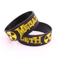 Wholesale Black Megadeth Heavy metal rock band Silicone Rubber Wristband bracelet music lover jewelry Christmas gift jewelry