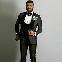 Wholesale Tailored Black Mens Wedding Tuxedo Groom Suits Velvet Shawl Lapel Man Blazer Prom Party Piece Groomsmen Jacket Latest DesignTerno Masculino