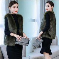 Wholesale Fashion Faux Fur Women s Vest Coat Luxury Faux Thermal Women s Coat Vest Winter Fashion Fur Jacket Gilet Veste