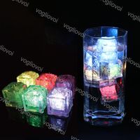 Wholesale Night Lights LED Ice Cubes Bar Fast Slow Flash Auto Changing Crystal Cube Water Actived Colorful For Romantic Party Wedding Xmas Gift DHL