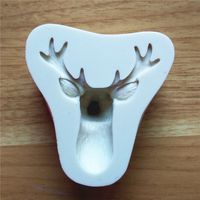 Wholesale Christmas Elk Head Silicone Embossed Mold Chocolate Cake Deer Molds Fondant Mould DIY Baking Decorating Tool Cookies Moulds VT0305