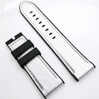 Wholesale 24mm watch lugs size Silver Color Canvas Leather Band mm Pin Buckle Lug size Strap for PAM iWatch mm Length
