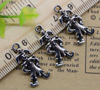 Wholesale Clown Alloy Charms Pendant Retro Jewelry Making DIY Keychain Ancient Silver Pendant For Bracelet Earrings x12mm