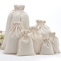 Wholesale Handmade Muslin Cotton Drawstring Packaging Gift Bags for Coffee bean Jewelry Pouch Storage Wedding Favors Rustic Folk Christmas