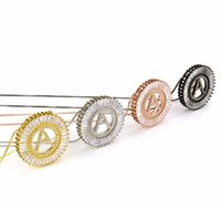 Wholesale A Z Initial Letter Pendant Charm Cubic Zirconia Necklace for Woman Gold Silver Color Capital Letter Chain Necklace T051