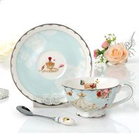 Wholesale Ceramic Coffee Cup Set Bone China Drinkware Porcelain Tea Cups And Saucers Afternoon Tea Set Christmas Gift