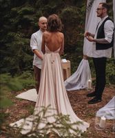 Wholesale Unique Designed Summer Country Boho Wedding Dresses Sexy Backless Spaghetti Strap High Thigh Split Long Countryside Bridal Gowns Cheap
