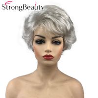 Promotion Cheveux Courts Bouclés Argentés Vente Cheveux