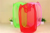 Wholesale Nursery Store Baskets Mesh Foldable Storage Basket Mesh Washing Basket Storage Basket Box For Toy Dirty Clothes Breathable Storage