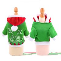 Wholesale Winter Pet Doggy Clothing Hoodies Green Colors Merry Christmas Dog Cat Jacket With Cap Pets Outerwears Apparel XS XL gg E1