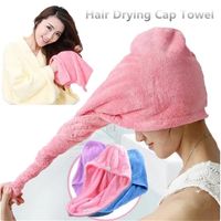 Wholesale Microfiber Quick Dry Hat Bathing Towel Caps Hair Magic Drying Towel Super Absorbent Turban Wrap Hat Spa Caps Hair Wrap BWC424