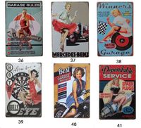 Wholesale Car auto motorcycle garage ruler metal tin sign route gasoline oil tyre motel service painting wall poster home shop decoration