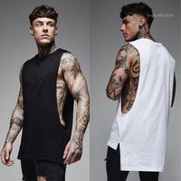Wholesale Men s T Shirts Brand Mens Sleeveless Vest Summer Cotton Male Tank Tops Gyms Clothing Bodybuilding Undershirt Workout Fitness Tops1