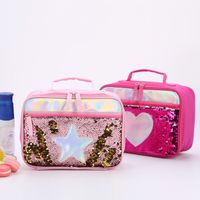 Wholesale Mermaid Sequins Insulated Coolers Package Aluminum Foil Child Lunch Bags Portable Meal Bag Fit Working Ang School hh E1