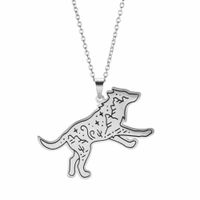 Wholesale ASS092412 Fashion Animals Stainless Steel Couple Jewelry Retro Wolf Shaped Necklace Silver Plated Forest Pattern Pendant Necklace Gift