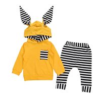 Wholesale Baby Kids Easter Outfits Striped Hooded Clothing Sets Kids Casual Clothes Girls Boys Easter Clothing Sets M