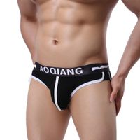 Wholesale Brand Sexy Men Undrewear Briefs Gay Mens Bikini Slip Men Cotton Stripe D Pouch Underwear Sports Breathable underpants Male Pant
