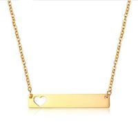 Wholesale Womens Heart Love Hollowed Identification Pendant Naming Necklace K Gold Plated Engravable