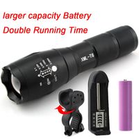 Wholesale New Bicycle Light Lumens Zoomable T6 Led Bike Headlight Lamp Front Flashlight Waterproof Lamp Torch Holder Battery