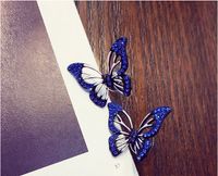 Wholesale blingbling Wild temperament fashion jewelry butterfly crystal earrings individual packaging two colors to choose Jewelry