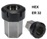 Wholesale Hex ER25 ER32 Collet Chuck Tool Holder Spring Holder Collet Block x65mm for Lathe Mini Engraving Machine
