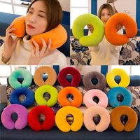 Wholesale Solid U Shaped Pillow Soft Plush Vehicular Neck Throw Pillow Toys Nap For Travel Rest Student Adult Kids Christmas Gifts Free DHL WX9