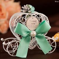 Wholesale Cute Lovely Cinderella Carriage Candy Chocolate Boxes Birthday Wedding Party Favour Decoration heart shape favor boxes