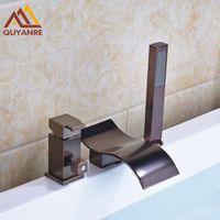 Wholesale and Retail New Design Oil Rubbed Bronze Bath Shower Faucets Single Handle Three Holes Deck Mount Bathroom Faucet