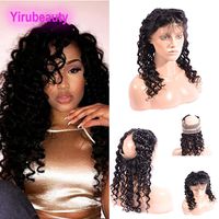 Wholesale Malaysian Lace Frontal Deep Wave Pre Plucked inch Virgin Hair g piece Natural Color
