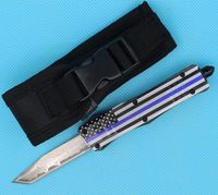 Wholesale Blue Flag Inch Mini Automatic Tactical Knife VG10 Damascus Steel Blade Zinc aluminum Alloy Handle EDC Pocket Knives