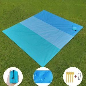 200x210cm Draagbare Pocket Picknick Waterdichte Mat Zand Strand Mat Outdoor Camping Equipment Folding Deken Tent Cover Y0706