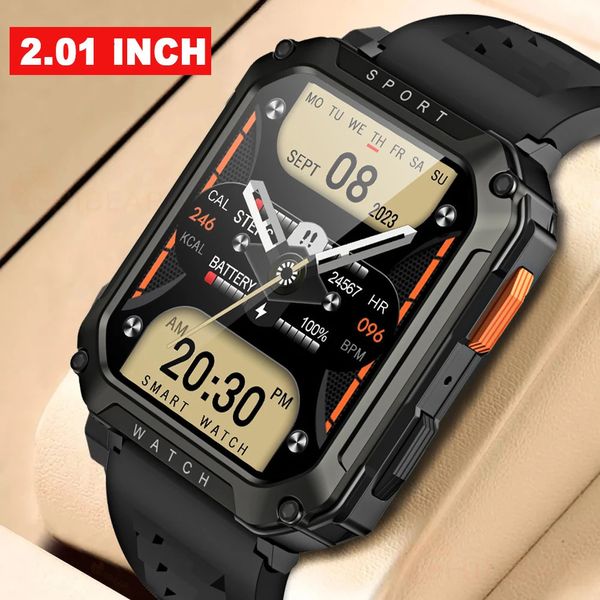 Montre connectée militaire d'extérieur pour hommes, 201 pouces, appel Bluetooth, GPS, Sport, étanche, moniteur d'activité physique, pour Huwei 240104