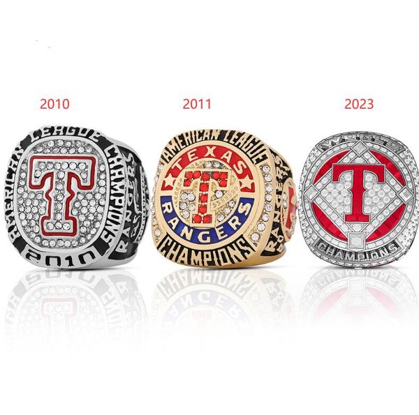 Bague de championnat des Champions de l'équipe des Rangers de Baseball, avec boîte d'exposition en bois, Souvenir, cadeau pour hommes, 2010, 2011, 2023